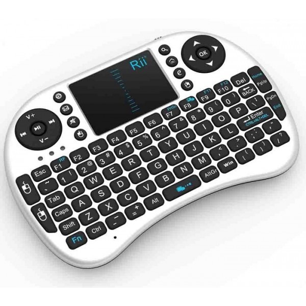 Mini tastatura wireless, cu touchpad, pentru Smart TV XBox, PS, PC, Notebook , Alb Rii - imagine 8